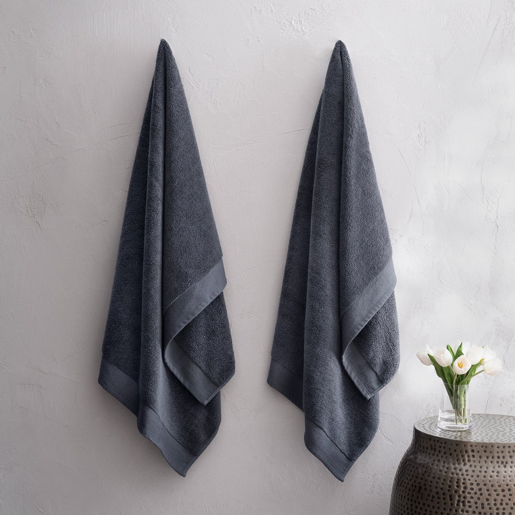 Charisma 100% Egyptian Cotton Bath Towels, 2-piece Set 30" x 58" - Blue