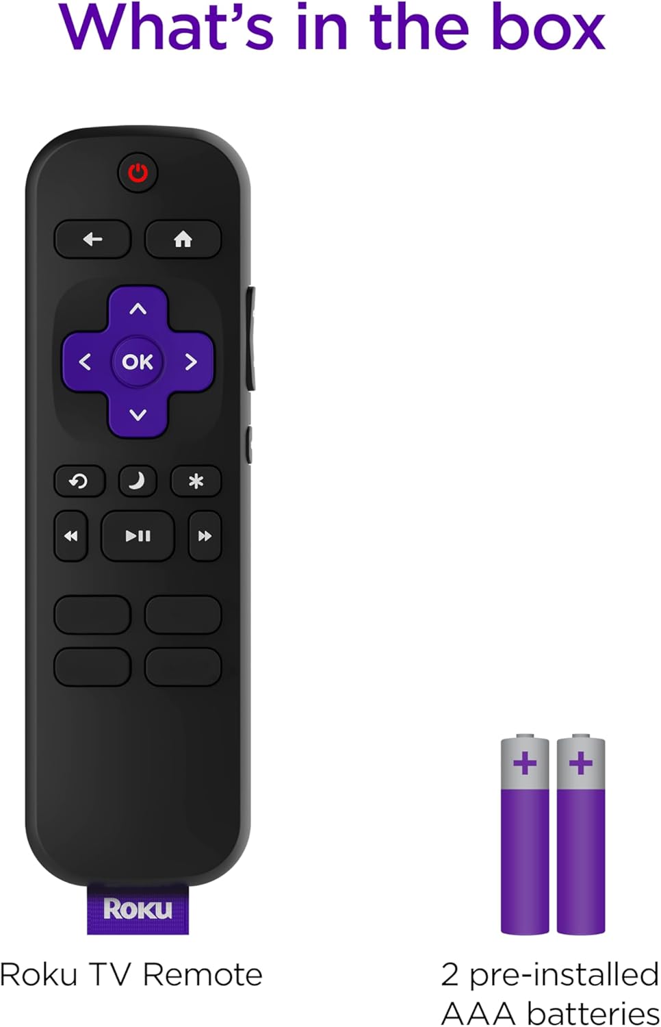 Roku TV Remote Control (Official Manufacturer Product) - Simple Setup, & Pre-Set App Shortcuts - Replacement Remote Compatible with RokuTV Models ONLY (Not Roku Players)