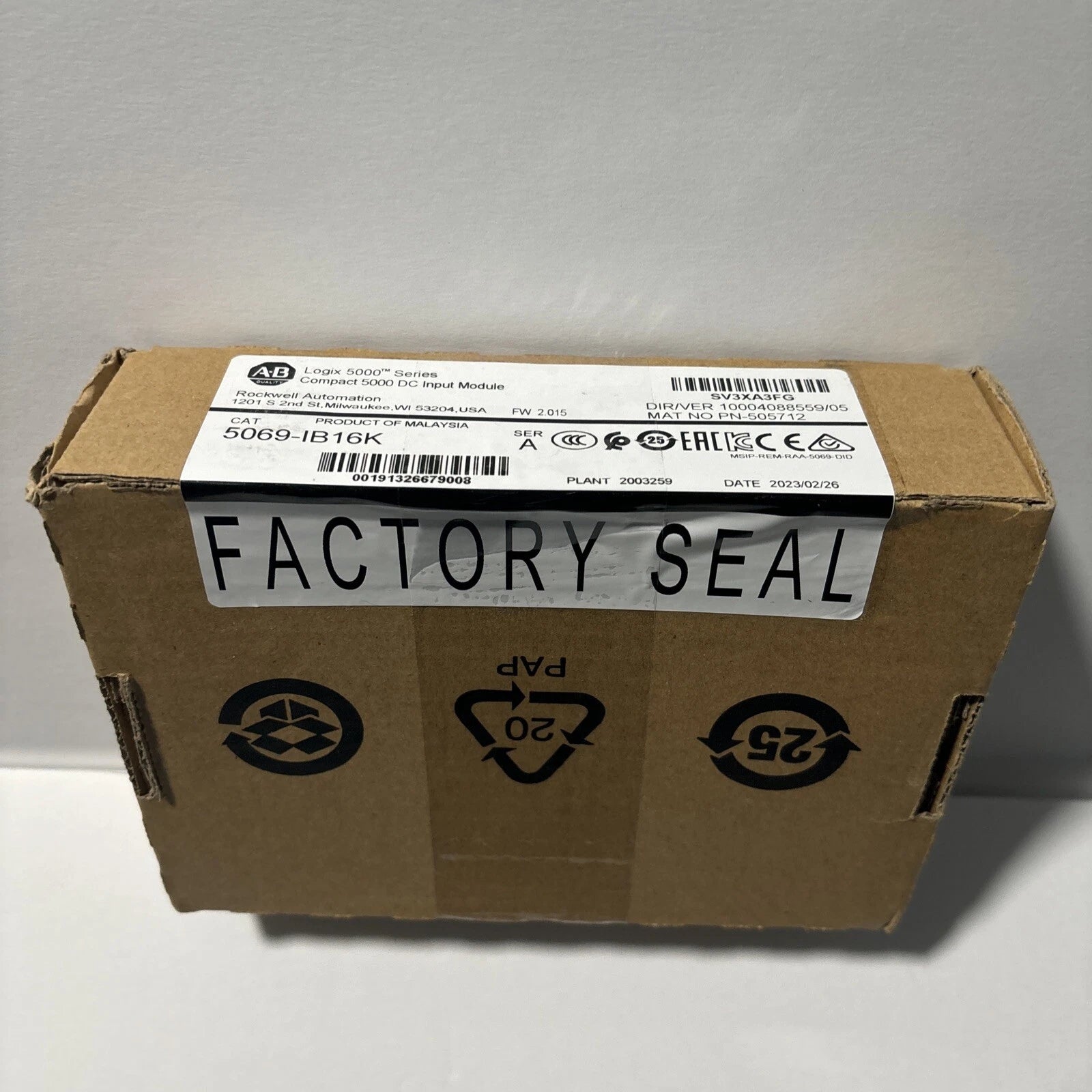 New Sealed Allen Bradley 5069-IB16K Compact 5000 DC I/O Input Module