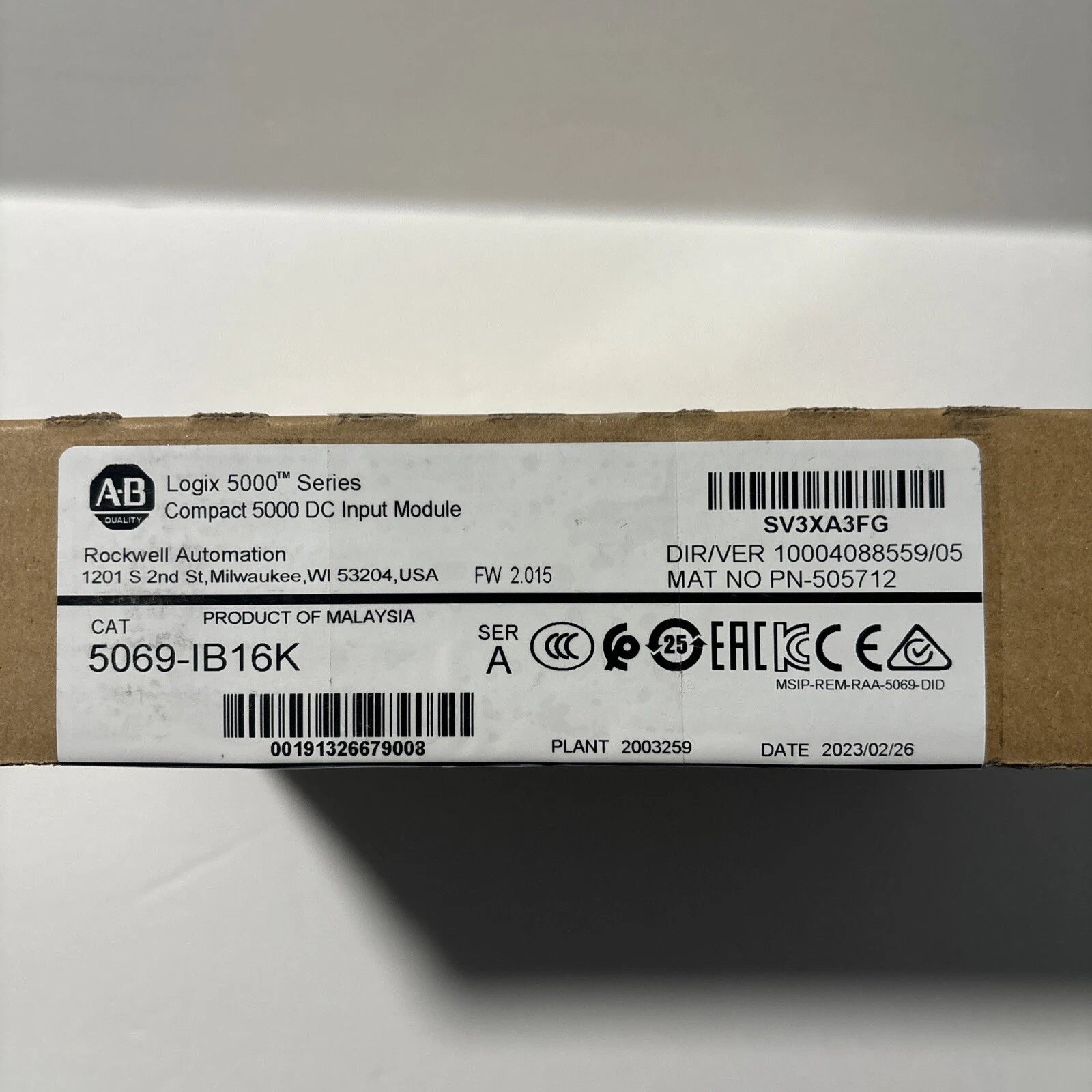 New Sealed Allen Bradley 5069-IB16K Compact 5000 DC I/O Input Module