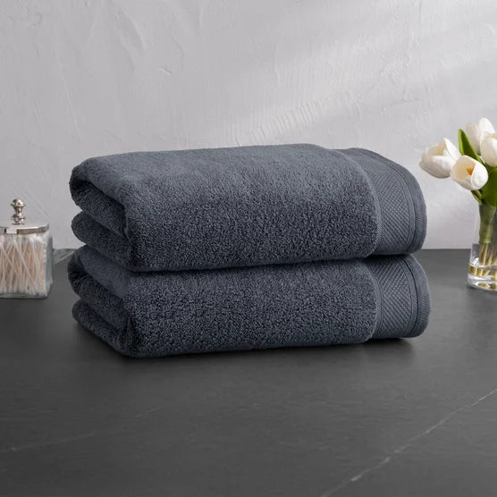 Charisma 100% Egyptian Cotton Bath Towels, 2-piece Set 30" x 58" - Blue