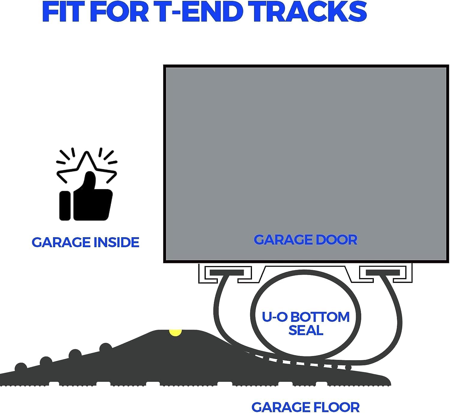Holikme Garage Door Seals Bottom Rubber, Flexible EPDM Garage Door Seal, Garage Door Weather Stripping Kit Seal Strip Replacement, 5/16 Inch T-End, 4 1/8 Inch Width (17Ft, Black)