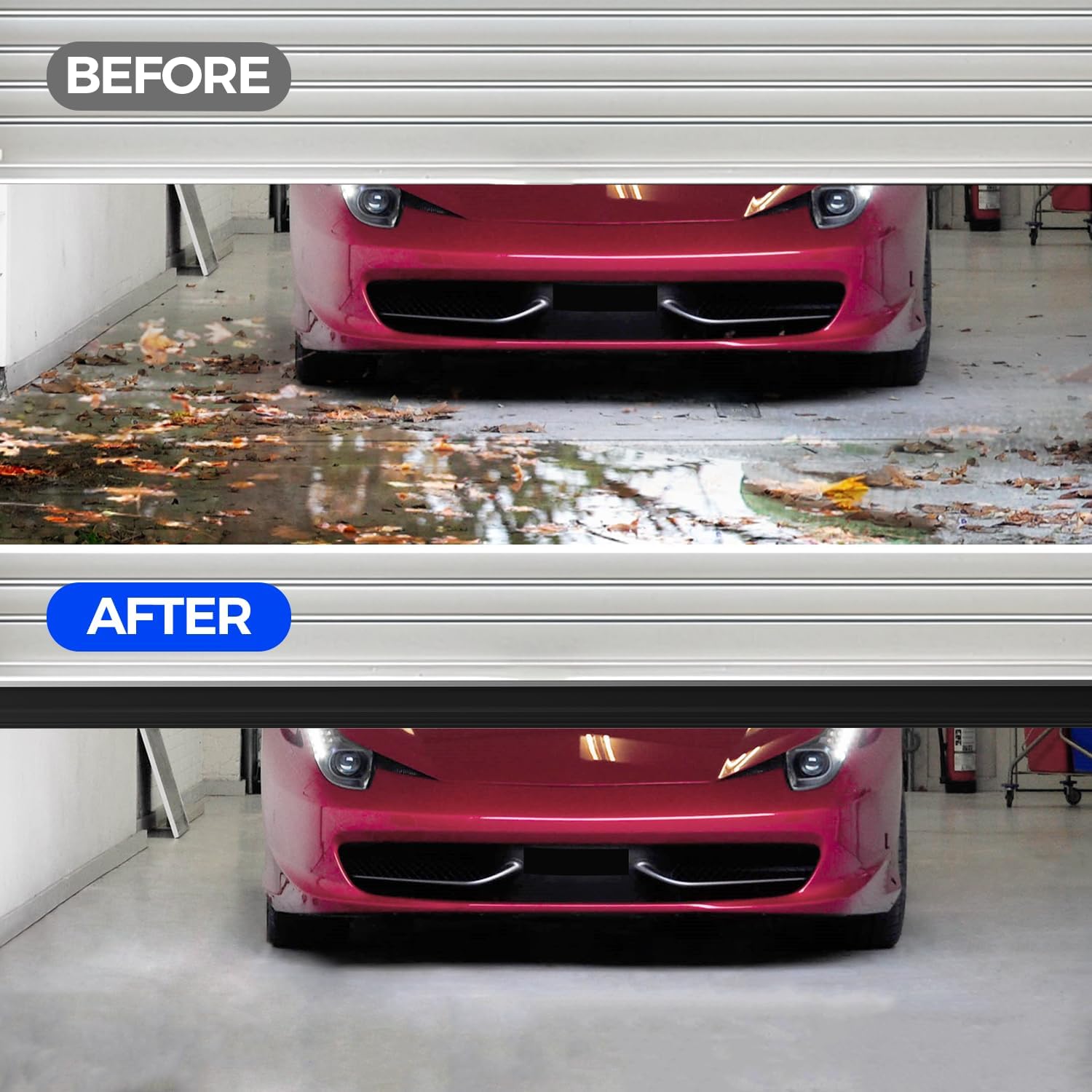 Holikme Garage Door Seals Bottom Rubber, Flexible EPDM Garage Door Seal, Garage Door Weather Stripping Kit Seal Strip Replacement, 5/16 Inch T-End, 4 1/8 Inch Width (17Ft, Black)