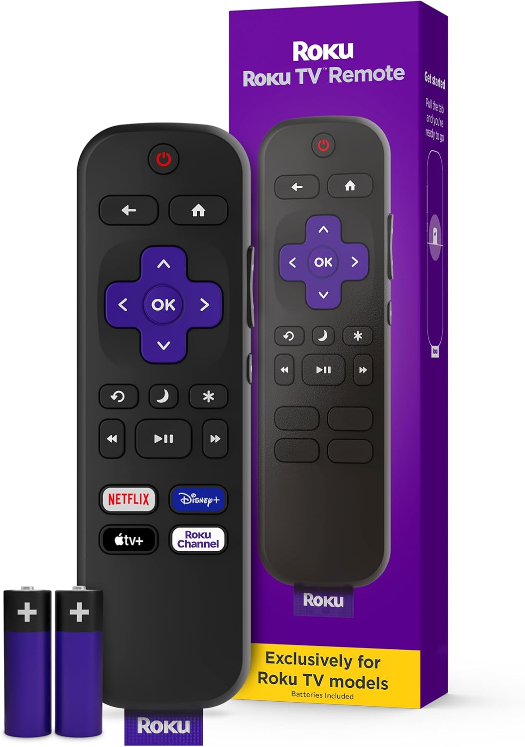 Roku TV Remote Control (Official Manufacturer Product) - Simple Setup, & Pre-Set App Shortcuts - Replacement Remote Compatible with RokuTV Models ONLY (Not Roku Players)
