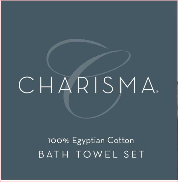 Charisma 100% Egyptian Cotton Bath Towels, 2-piece Set 30" x 58" - Blue